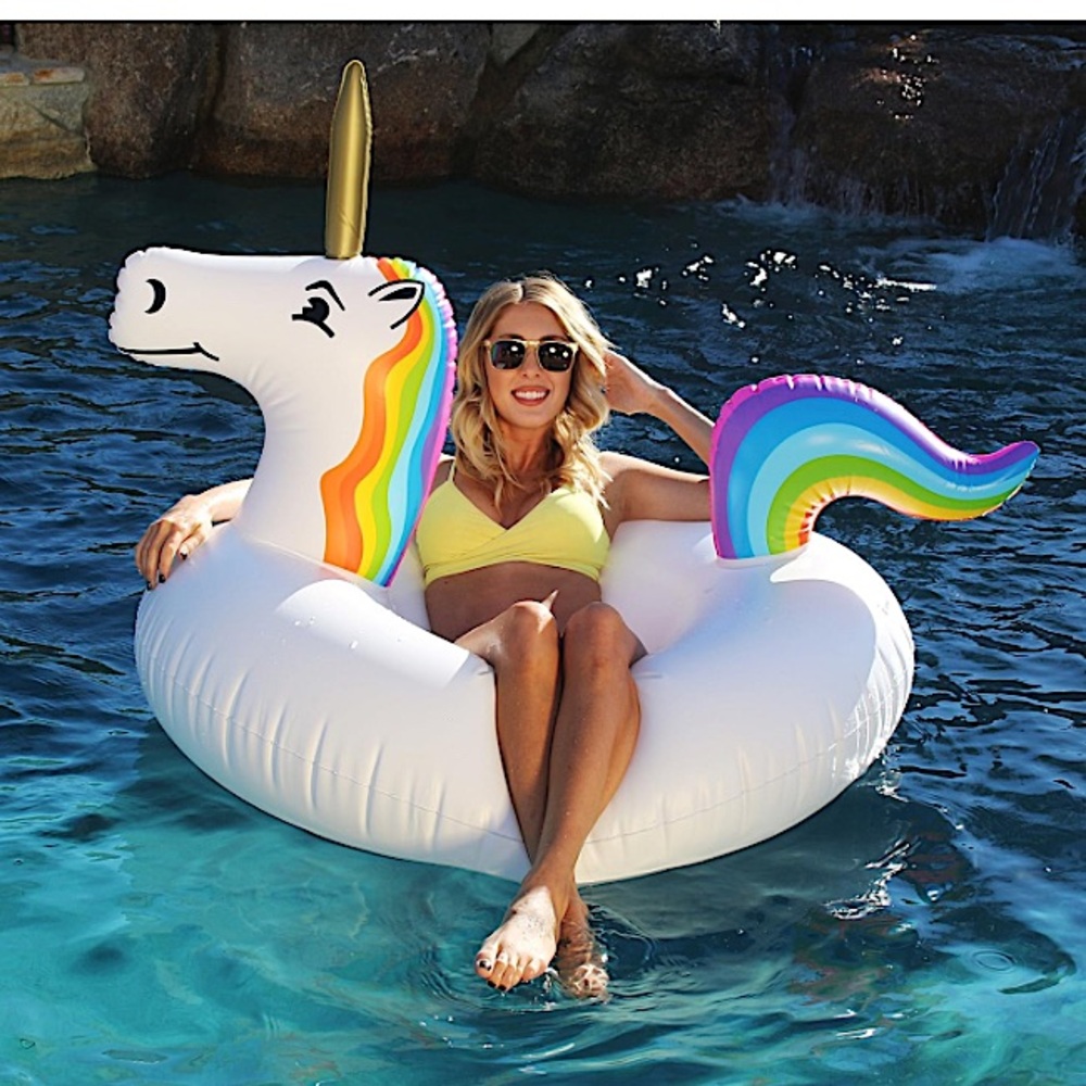 Unicorn Inflatable Pool Float - White - image 1